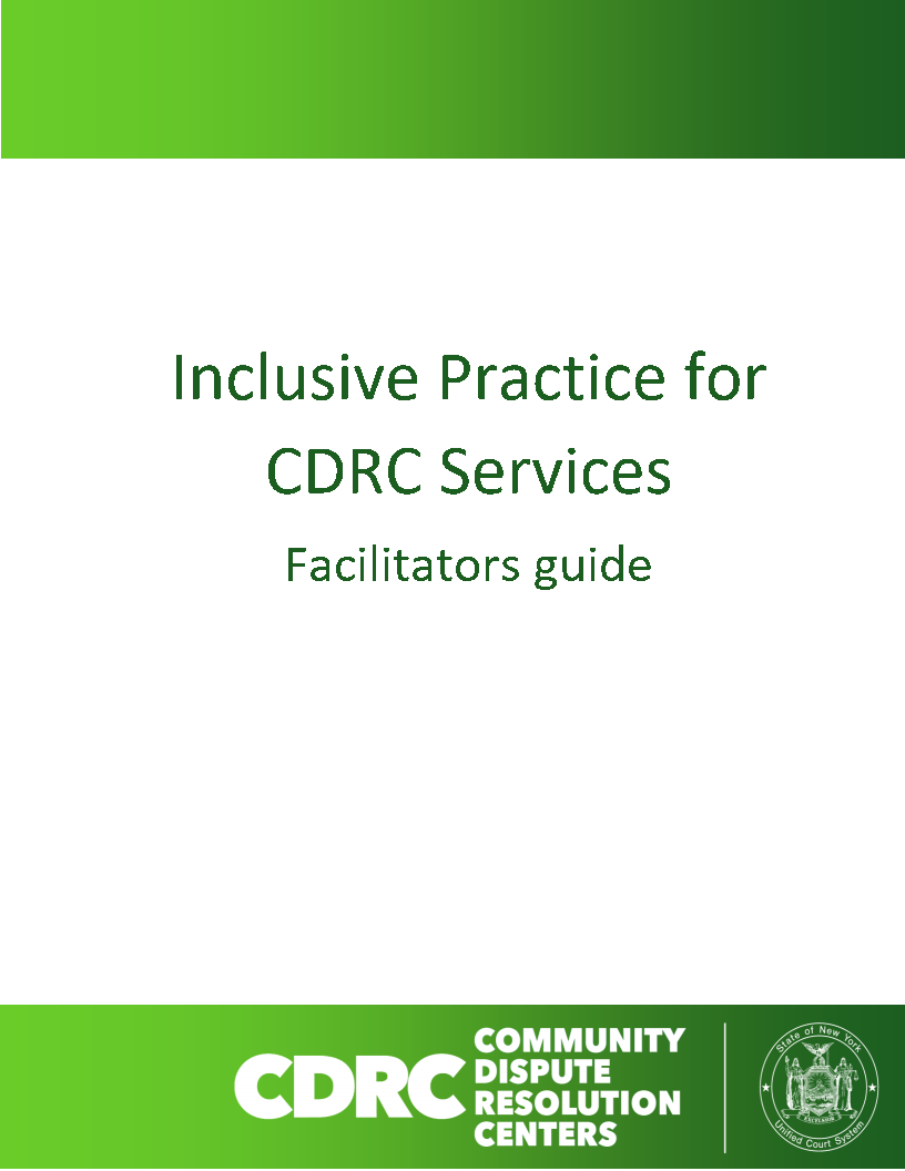 Front Page of Facilitator Guide for Disability Awareness Training