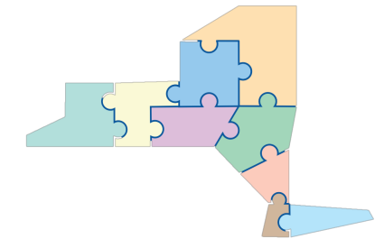 State of New York shown as interlocking puzzle pieces