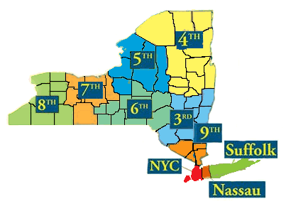 map of New York by Judicial District